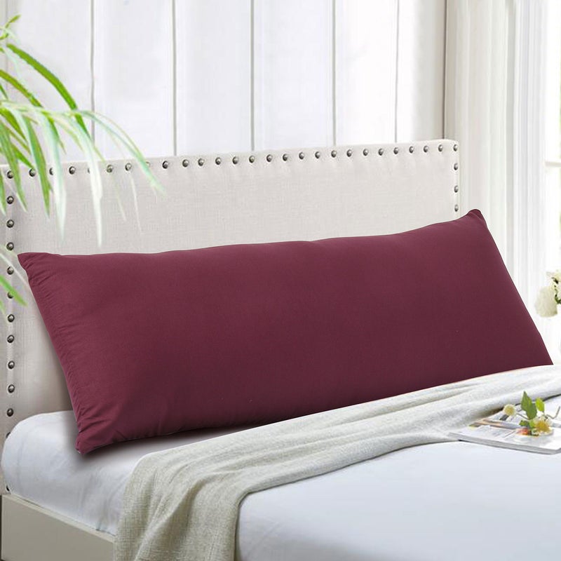 EVOLIVE Ultra Soft Microfiber Body Pillow Cover/Pillowcases 21"x54" with Hidden Zipper Closure(21"x54" Body Pillow Cover, Wine) - Image 2